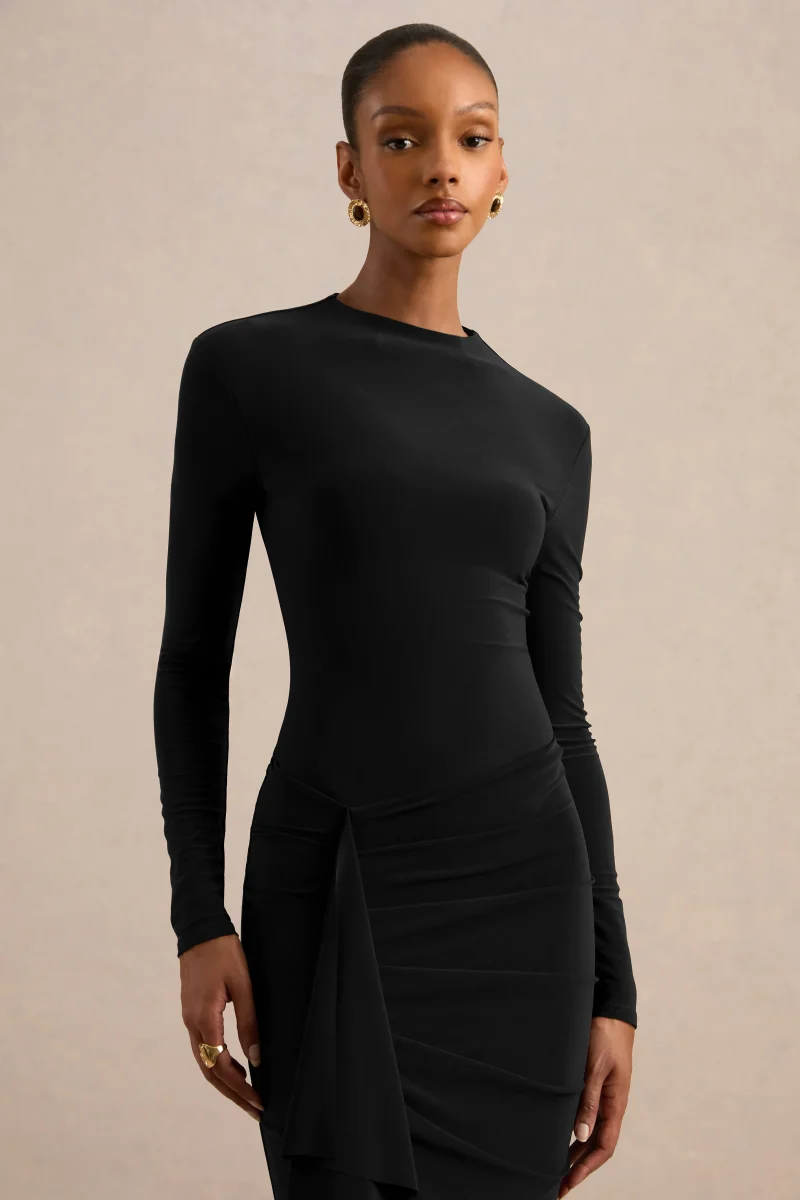 Lorvia | Body Negro De Cuello Alto Con Manga Larga - Imagen 7