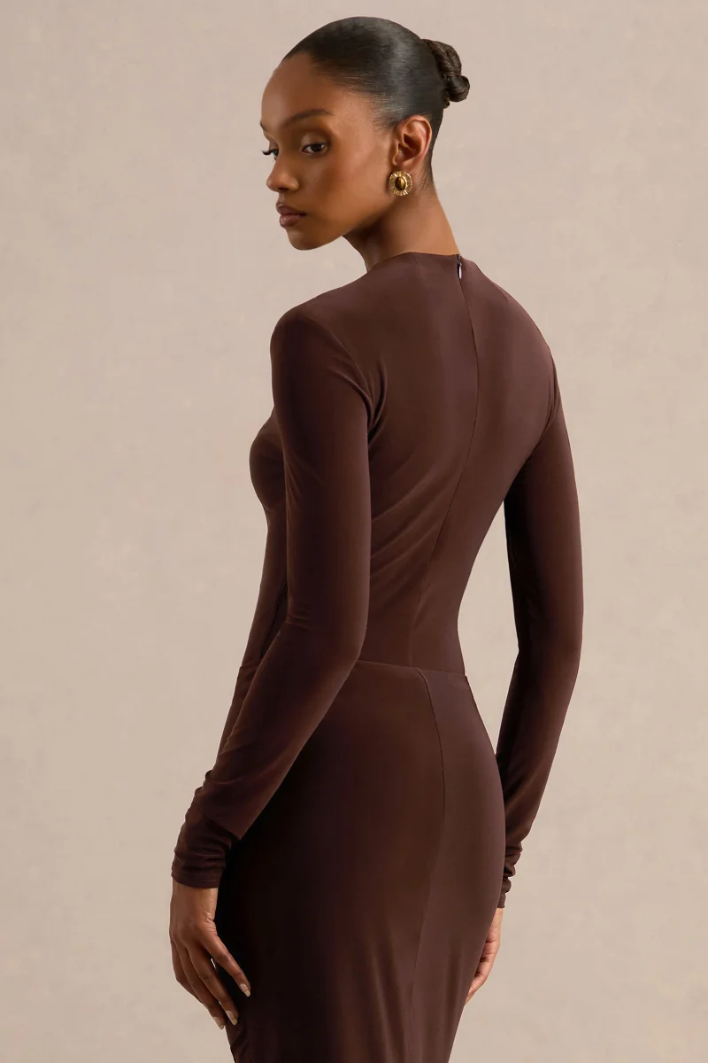 Lorvia | Body Marrón Con Cuello Alto Y Manga Larga - Imagen 3