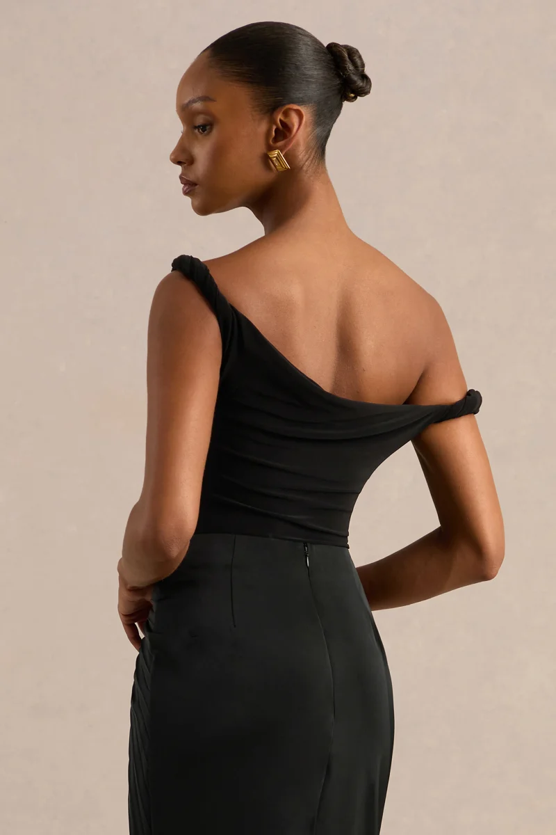 Kesia | Negro Trenzado Asimétrico Body - Imagen 3