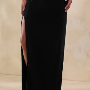 Arina | Falda Larga Negro con Abertura