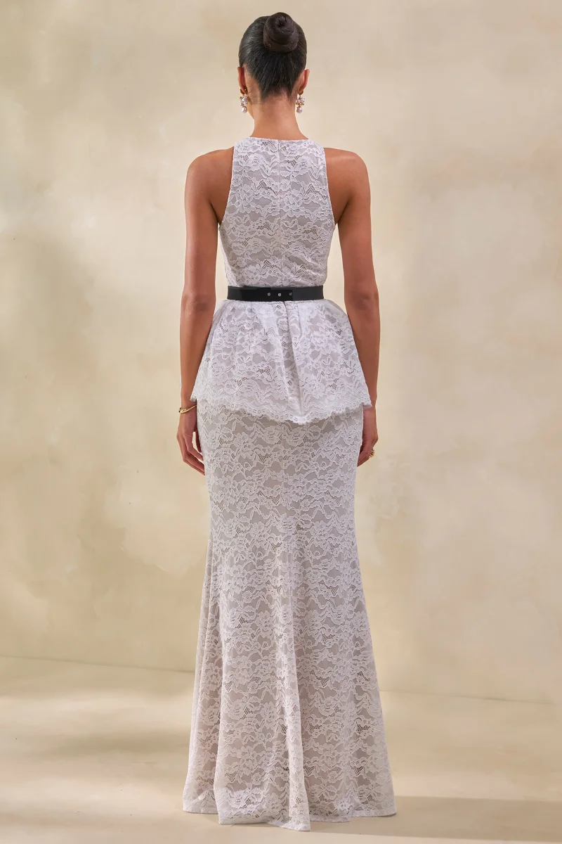 Lunisse | Falda Larga Blanca De Encaje - Imagen 4