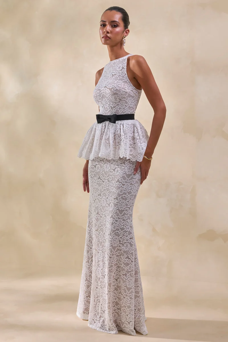 Lunisse | Falda Larga Blanca De Encaje - Imagen 5