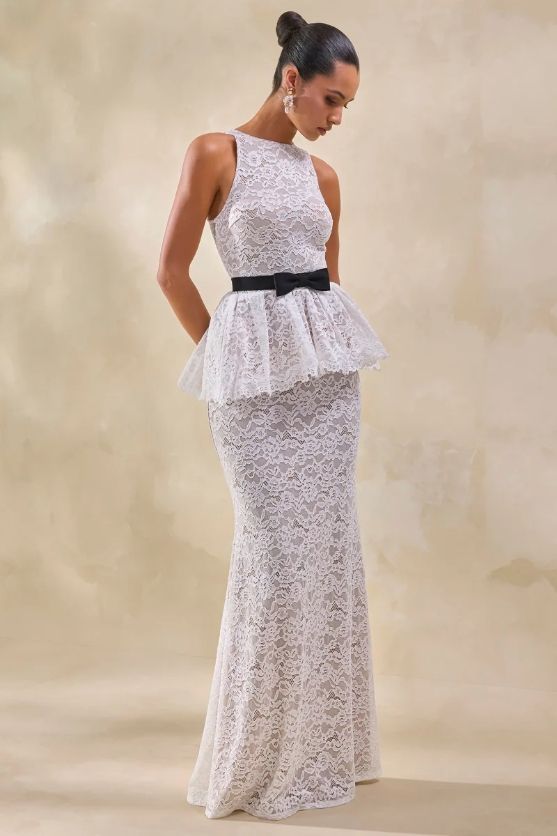Lunisse | Falda Larga Blanca De Encaje - Imagen 6