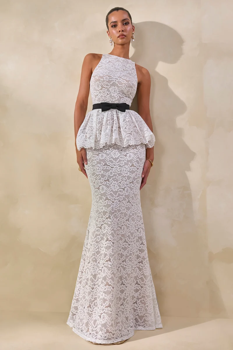 Lunisse | Falda Larga Blanca De Encaje - Imagen 7