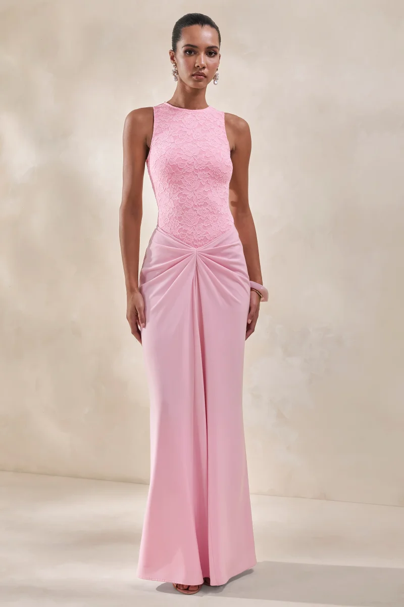 Serale | Body Rosa De Encaje Con Escote Halter - Imagen 6