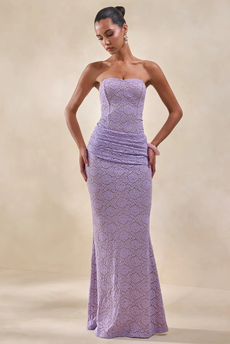 Vissia | Body Bandeau Lila De Encaje - Imagen 4
