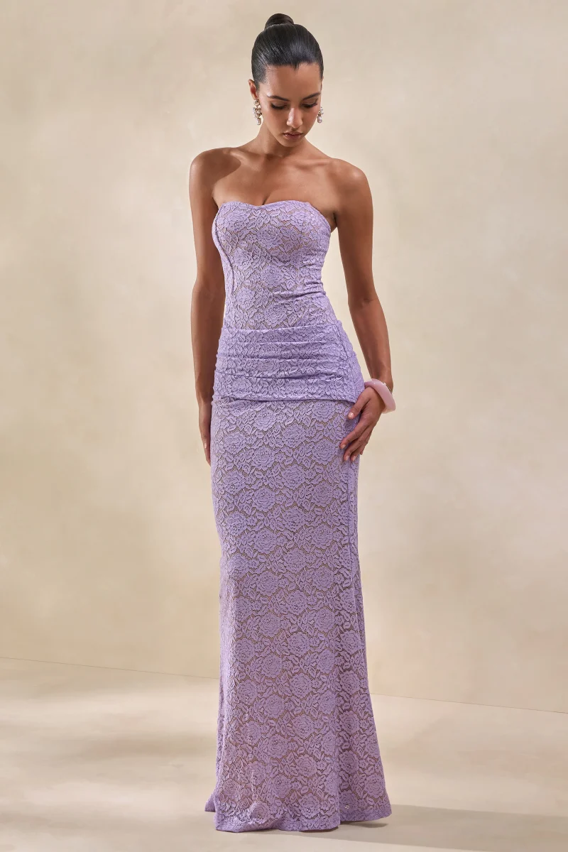Vissia | Body Bandeau Lila De Encaje - Imagen 7