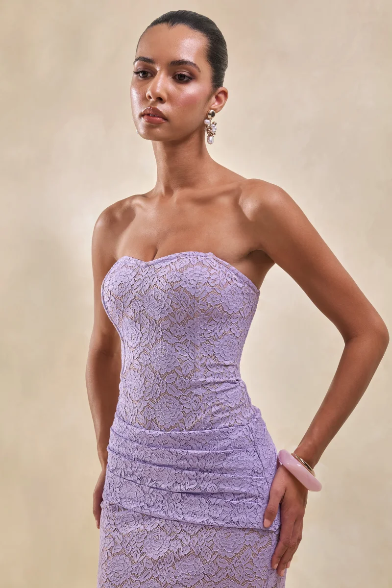 Vissia | Body Bandeau Lila De Encaje - Imagen 8