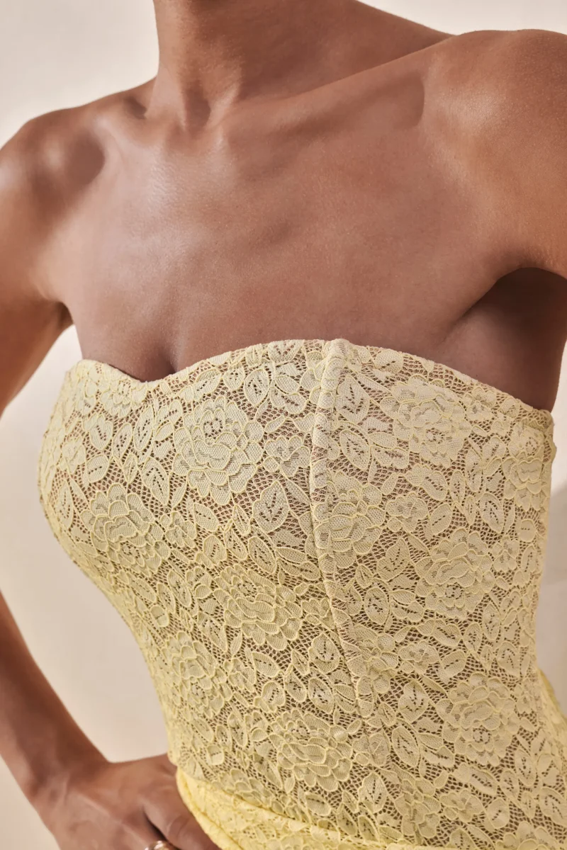 Vissia | Body Bandeau Limón De Encaje - Imagen 5