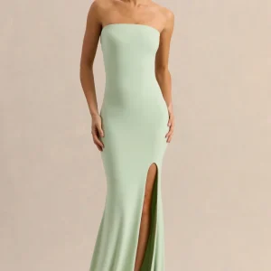 Melva | Vestido Largo Menta Bandeau