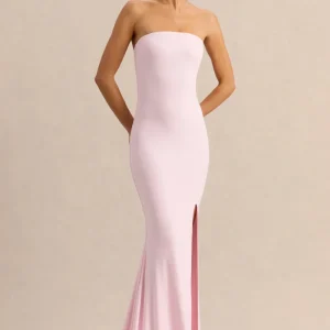 Melva | Rosa Claro Bandeau Vestido Largo