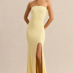 Melva | Limón Bandeau Vestido Largo