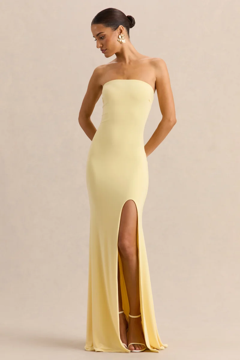 Melva | Limón Bandeau Vestido Largo