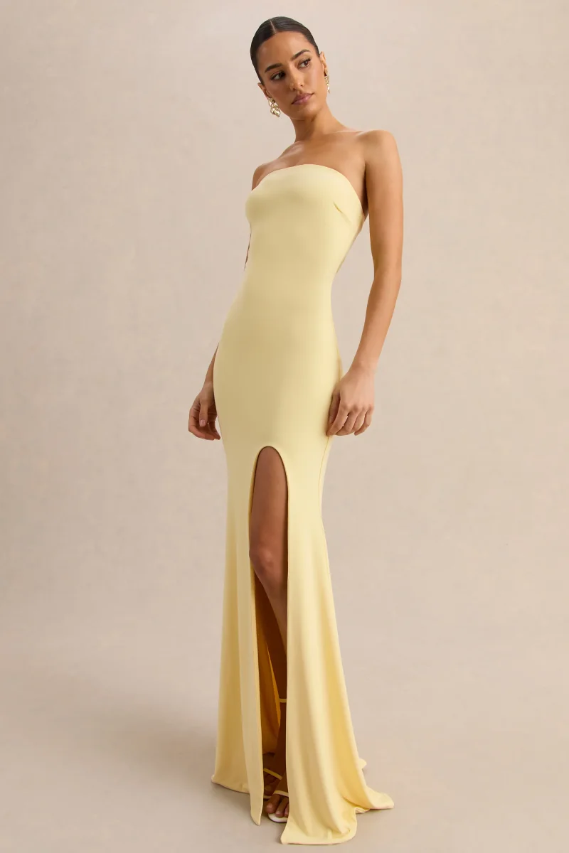 Melva | Limón Bandeau Vestido Largo - Imagen 5