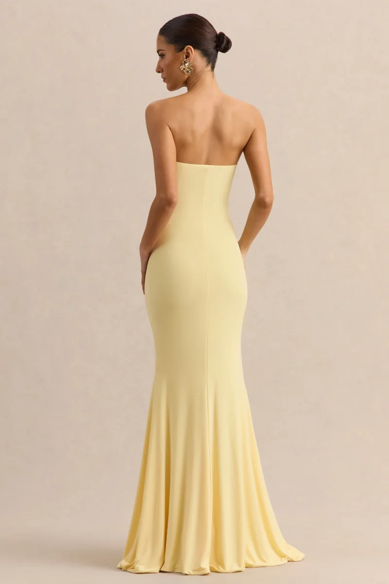 Melva | Limón Bandeau Vestido Largo - Imagen 3