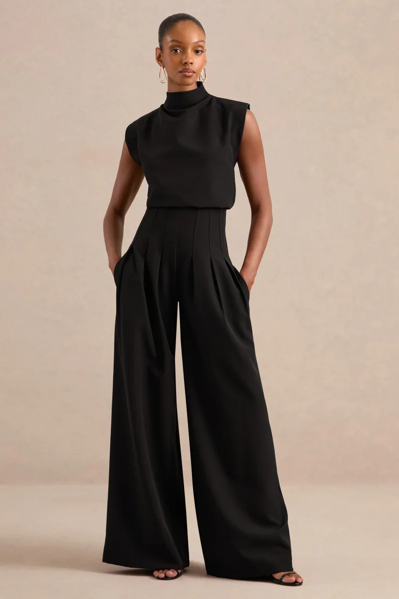 Lalia | Pantalones de pernera barril en negro