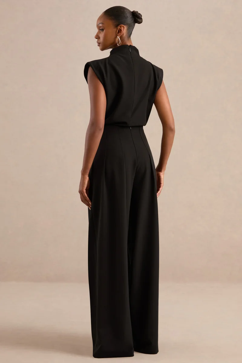 Lalia | Pantalones de pernera barril en negro - Imagen 3
