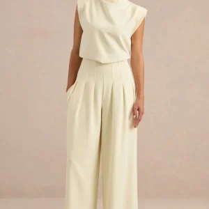 Lalia | Pantalones de pernera barril en crema