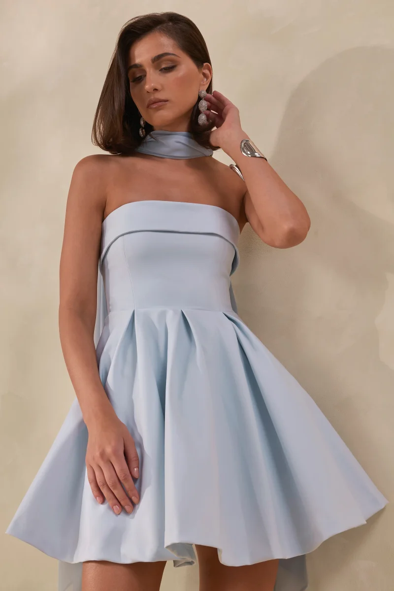 Bruna | Pañuelo De Gasa Azul Claro - Imagen 4