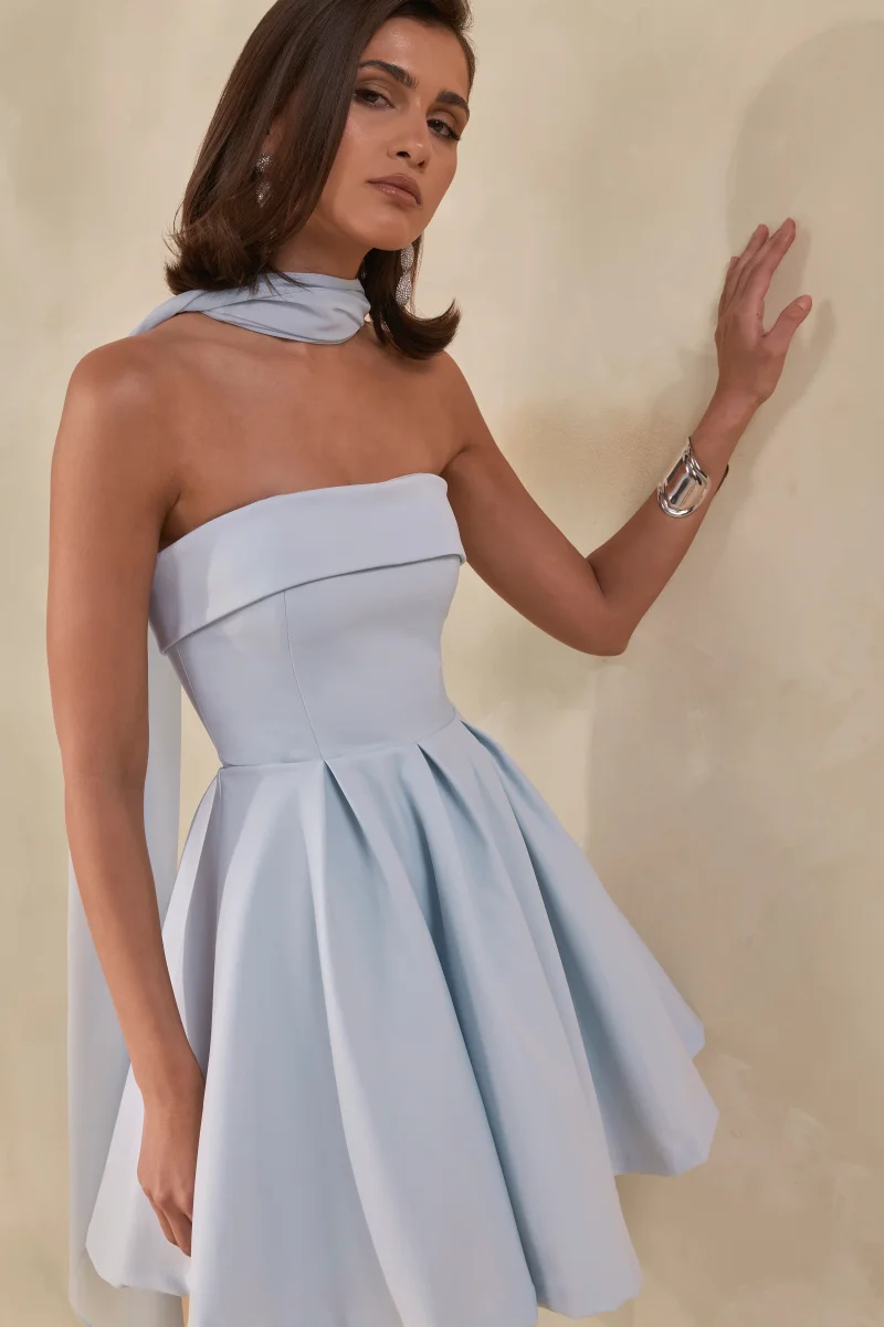 Bruna | Pañuelo De Gasa Azul Claro - Imagen 5