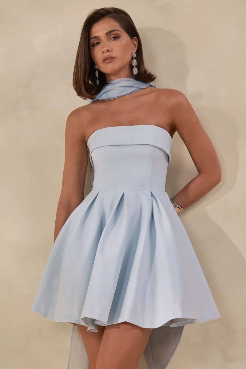 Bruna | Pañuelo De Gasa Azul Claro - Imagen 2