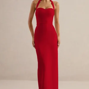 Heloira | Vestido largo rojo con escote corazón