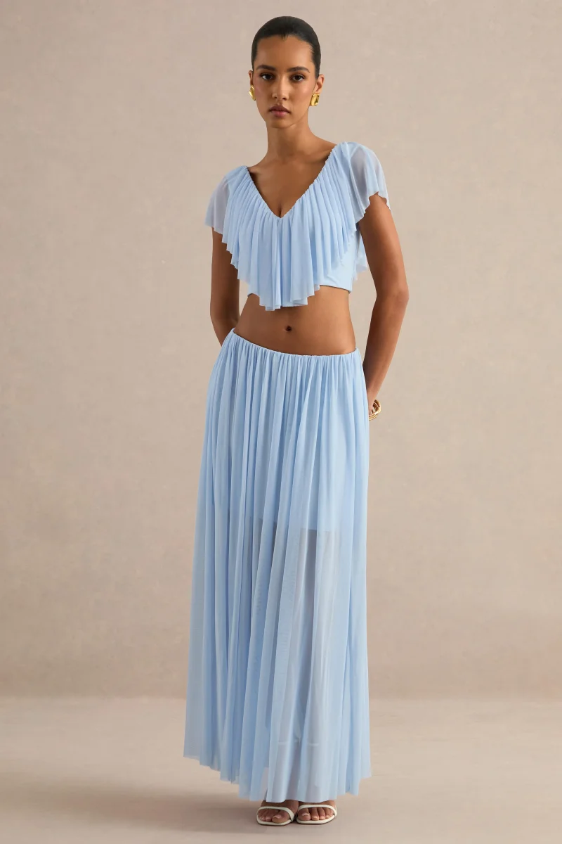 Kiandra | Top Azul Claro Con Escote En V - Imagen 4