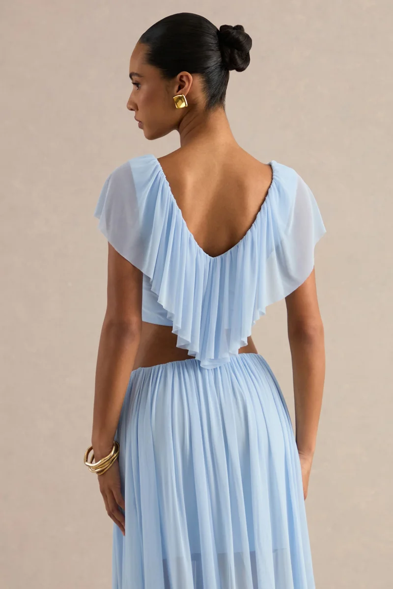 Kiandra | Top Azul Claro Con Escote En V - Imagen 3