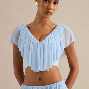 Kiandra | Top Azul Claro Con Escote En V
