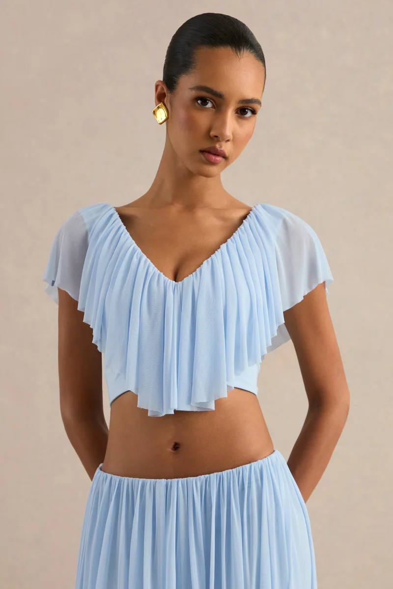 Kiandra | Top Azul Claro Con Escote En V - Imagen 2