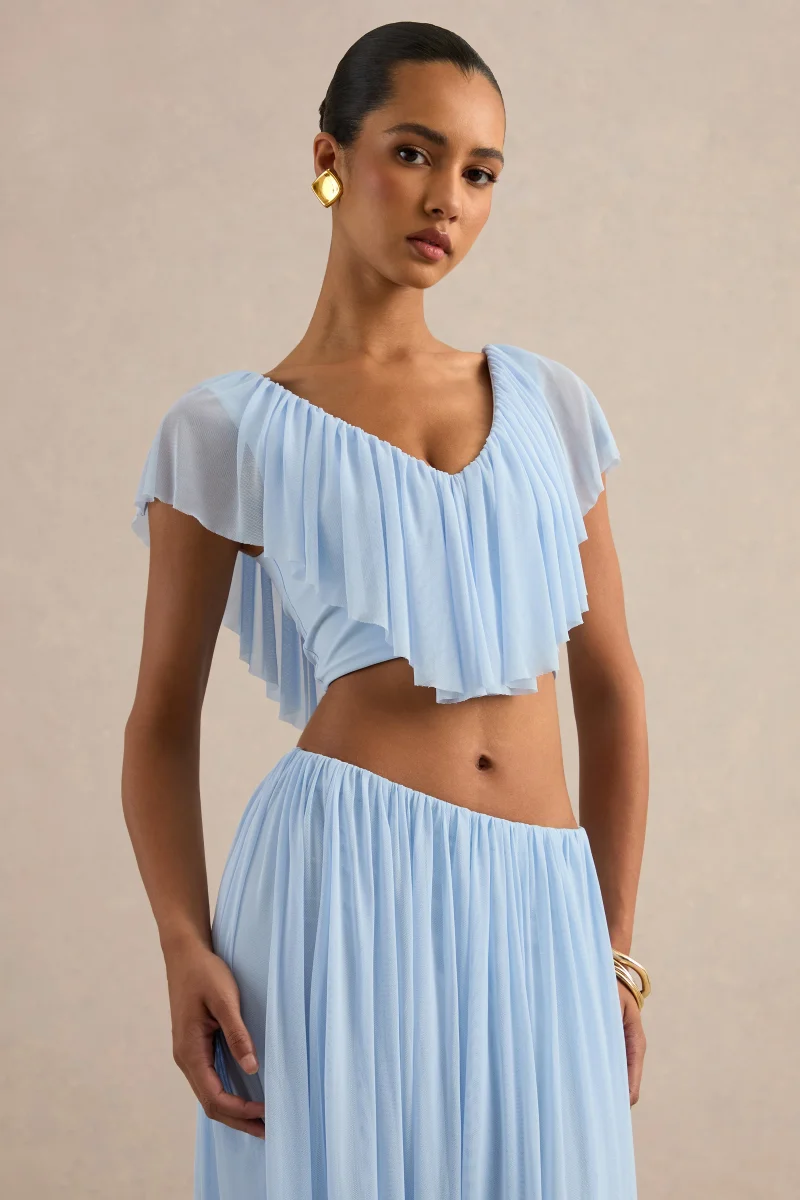 Kiandra | Top Azul Claro Con Escote En V - Imagen 5