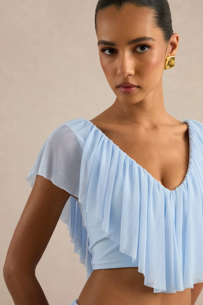 Kiandra | Top Azul Claro Con Escote En V - Imagen 6