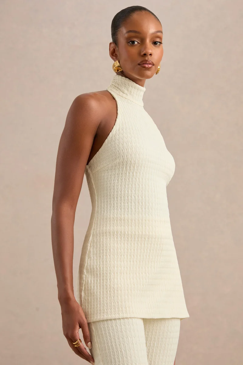 Athenais | Top en crema con cuello halter - Imagen 5