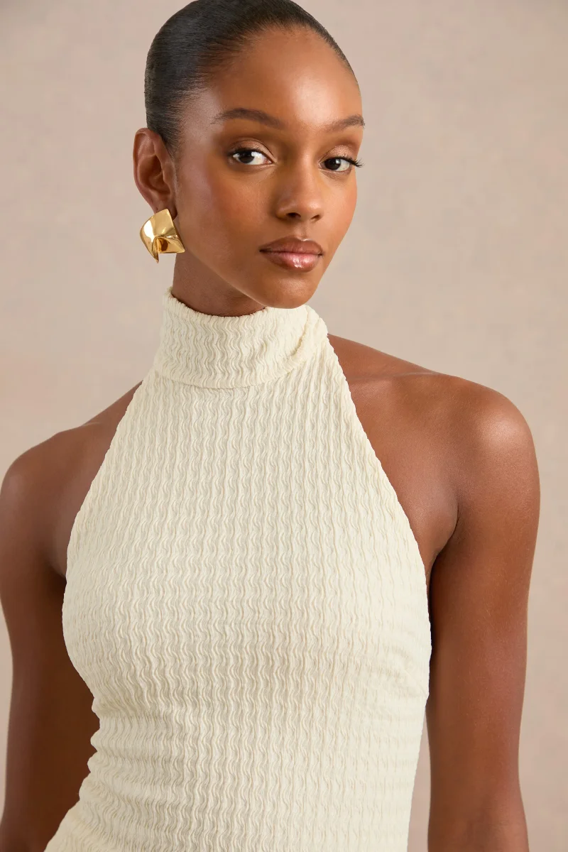 Athenais | Top en crema con cuello halter - Imagen 6