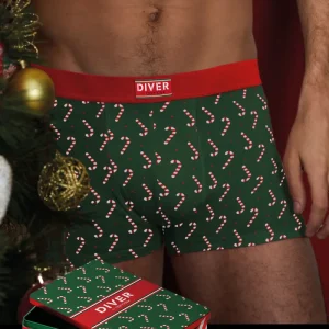 Calzoncillo Boxer Hombre Bastones Navideños