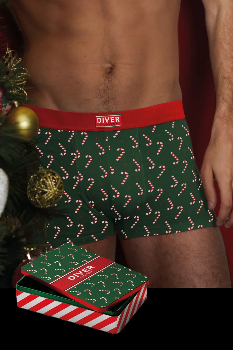 Calzoncillo Boxer Hombre Bastones Navideños