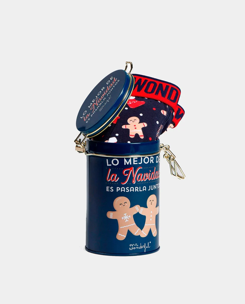 Calzoncillo Boxer Mr Wonderful Galletitas y Bastones con Cajita metálica a juego - Imagen 4
