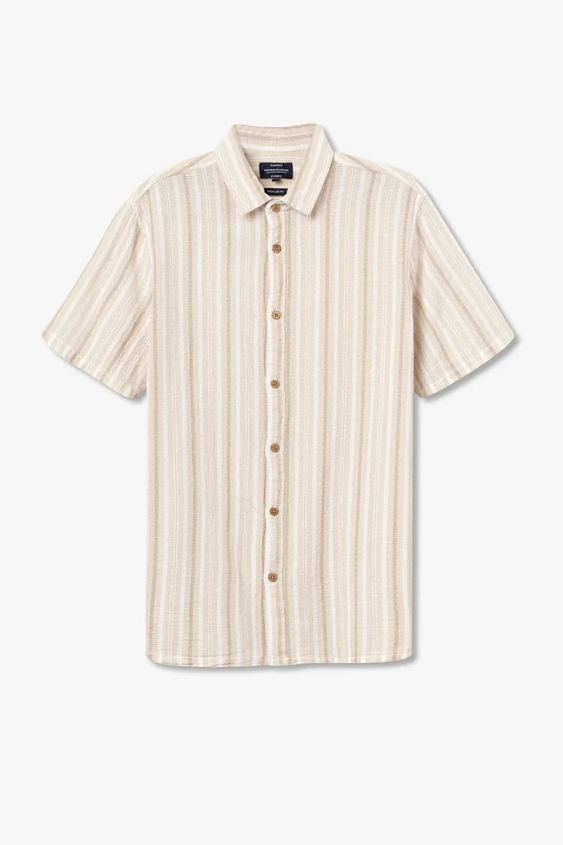 Camisa de Rayas Beige Hombre - Imagen 8