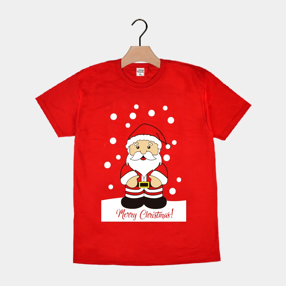 Camiseta de Navidad para Hombre y Mujer Roja con Papá Noel - Imagen 2