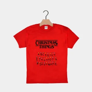 Camiseta de Navidad para Niña y Niño Roja Christmas Things