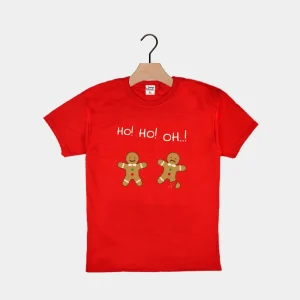 Camiseta de Navidad para Niña y Niño Roja Gingerbreads