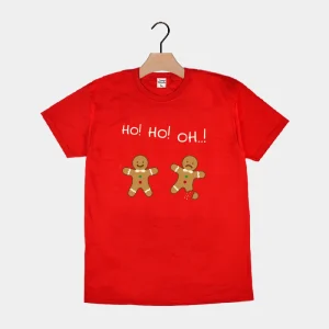 Camiseta de Navidad para Hombre y Mujer Roja Gingerbreads