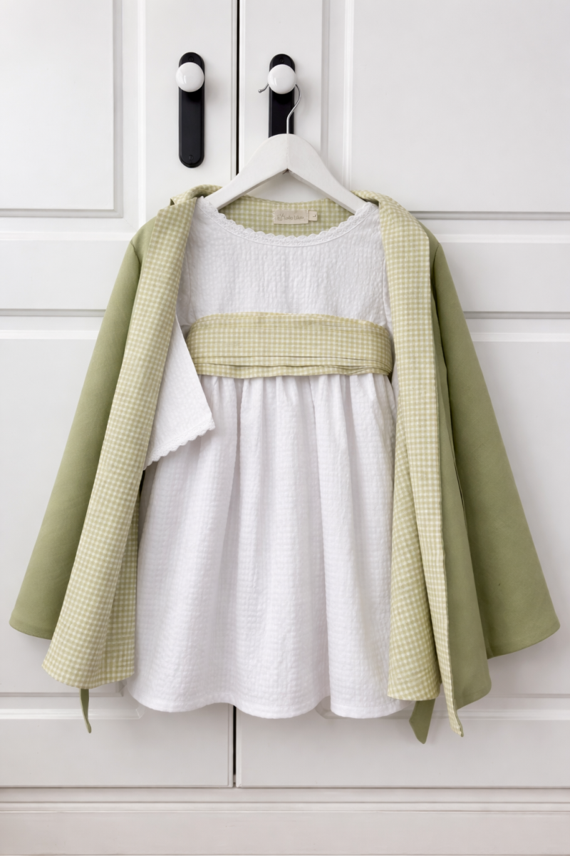 Capa Niñas Vichy Olive - Imagen 2
