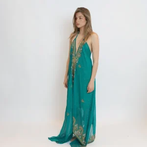 Vestido joya turquesa 026