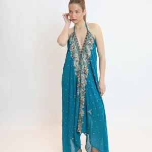 Vestido joya azul 073
