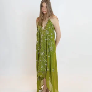 Vestido joya verde 052