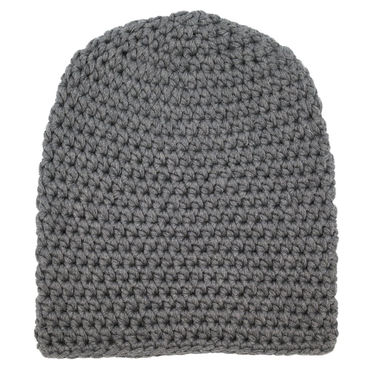 Gorro de merino XL a crochet HEAD OF WONDER Gris – Slouchy Beanie - Imagen 3