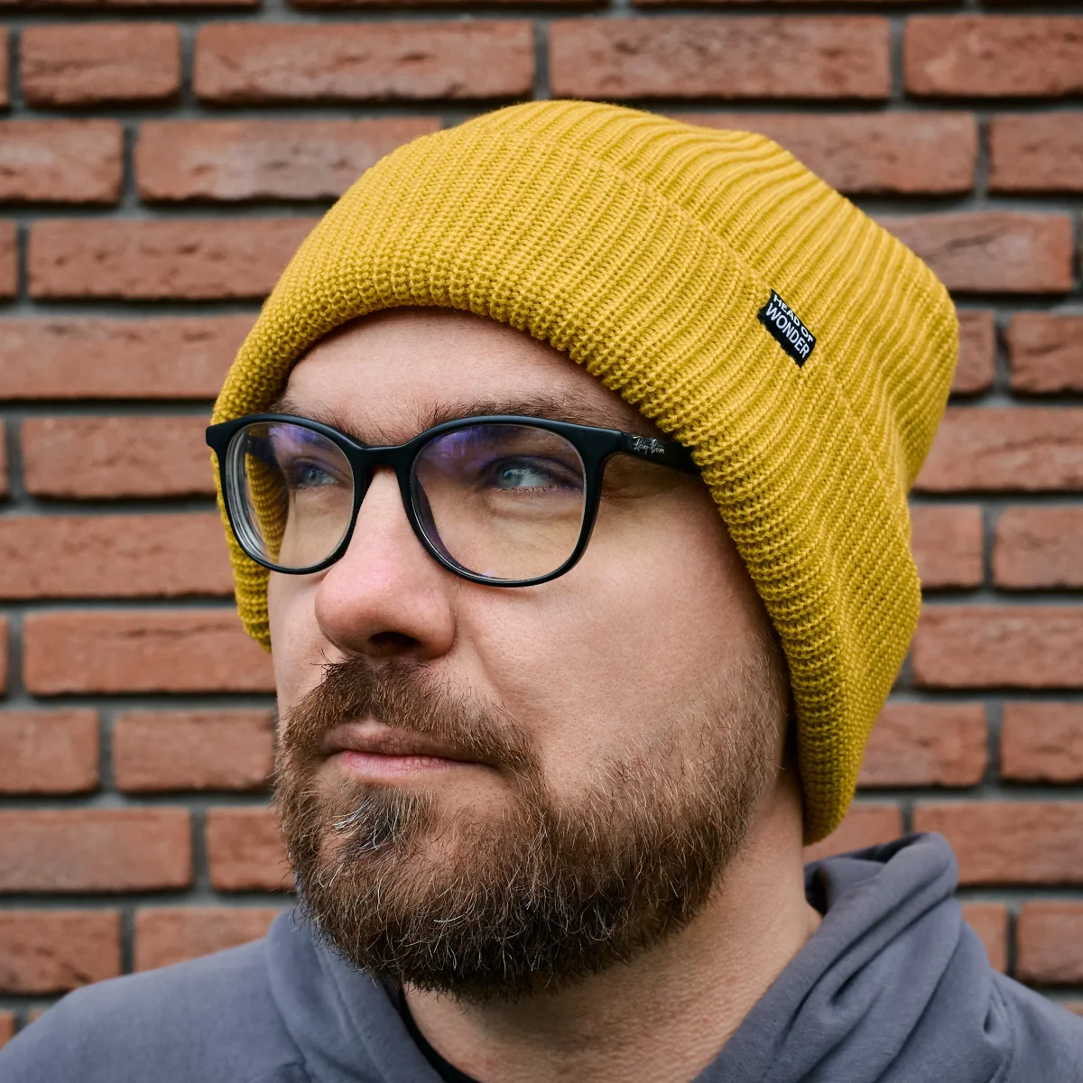 Gorro de merino XL HEAD OF WONDER Amarillo – Beanie - Imagen 4