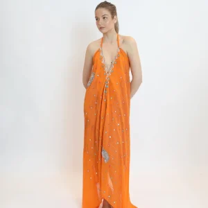 Vestido joya naranja 057