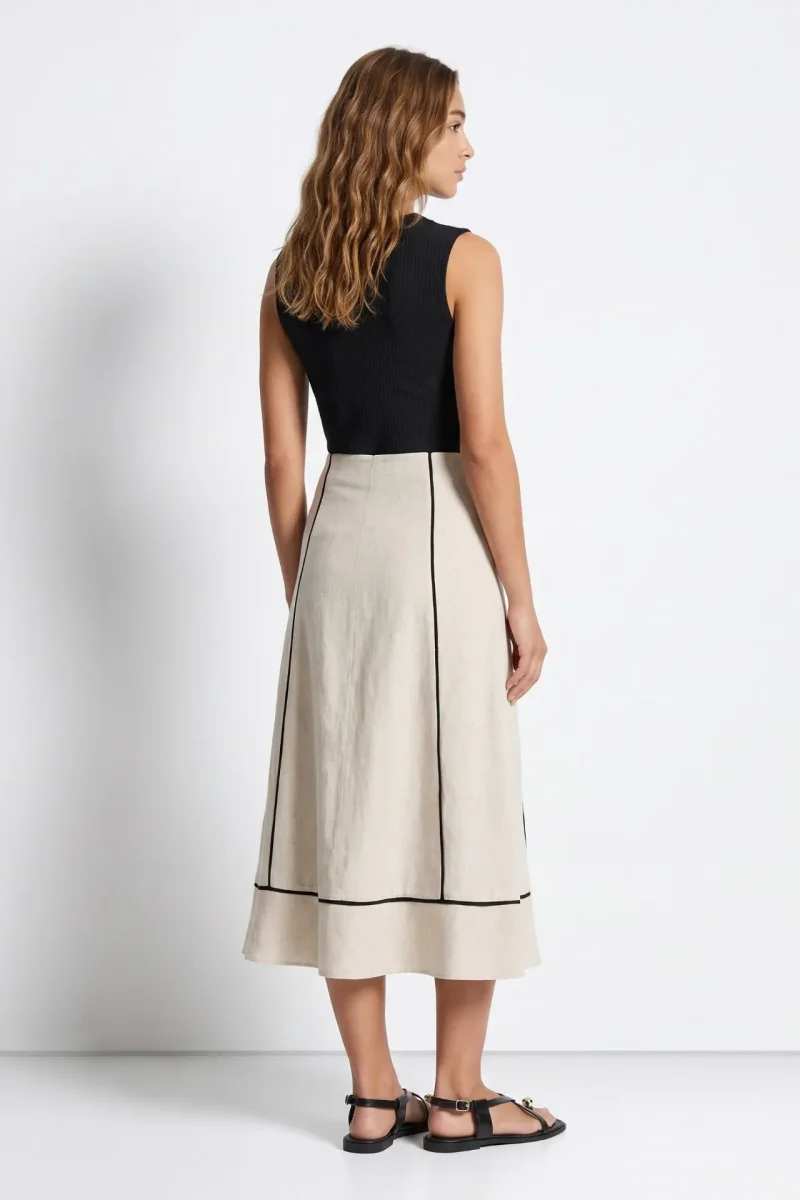 Falda Beige Lino - Imagen 3